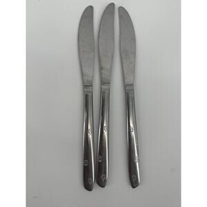 Vintage Silverplate Butter Knives Floral Craft Lot Set of 3 Jewelry Making
